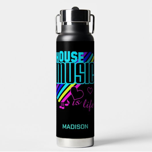 Individuelle Name House Music Trinkflasche (Vorderseite)