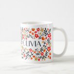 Individuelle Name Hübsch Blütenrot-farbig Girl Tas Kaffeetasse<br><div class="desc">Die Hübsche Tasse dieses hübschen Individuellen Namens mit einem originalen Muster aus roten und schwarzen Blätter wird individuell gestaltet. Niedliches Design, perfekt für einen kurzen Namen. Für einen längeren Namen klicken Sie auf den Knopf Anpassen unter dem Produktbild und Sie können den Text verkleinern. Sie können mich auch kontaktieren, um...</div>