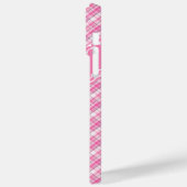 Individuelle Name Hübsch in rosa Kariertes Tartan- Case-Mate iPhone Hülle (Rückseite / Links)