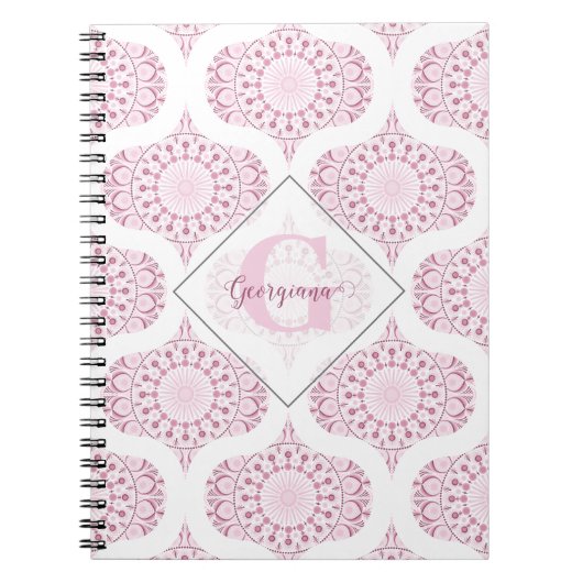 Individuelle Name Hübsch Pink 70er Confetti Lace M Notizblock (Vorderseite)