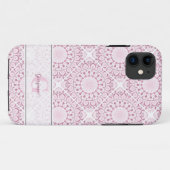 Individuelle Name Hübsch Pink Confetti Lace Mandal Case-Mate iPhone Hülle (Rückseite (Horizontal))