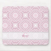 Individuelle Name Hübsch Pink Confetti Lace Mandal Mousepad (Vorne)
