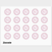 Individuelle Name Hübsch Pink Confetti Lace Mandal Runder Aufkleber (Blatt)
