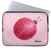 Individuelle Name Hübsch Pink Wasserfarbe Ladybug Laptopschutzhülle (Vorderseite)