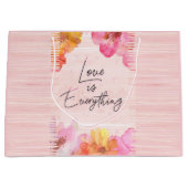 Individuelle Name Hübsch Rosa Blumenfarbe Große Geschenktüte (Vorderseite)