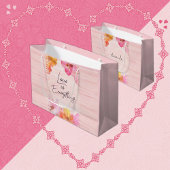 Individuelle Name Hübsch Rosa Blumenfarbe Große Geschenktüte