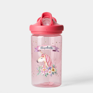 Individuelle Name Hübsche Aquarellfarbe Blume Einh Trinkflasche