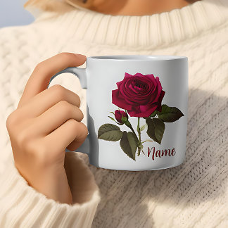 Individuelle Name Hübsche Rose Blume Kaffee Tasse