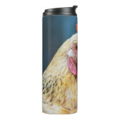 Individuelle Name Hühnchen Nah-up Thermosbecher (Nach links gedreht)