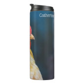 Individuelle Name Hühnchen Nah-up Thermosbecher (Nach rechts gedreht)
