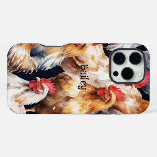 Individuelle Name Hühner Hennenroster-Eier iPhone Hülle (Rückseite (Horizontal))