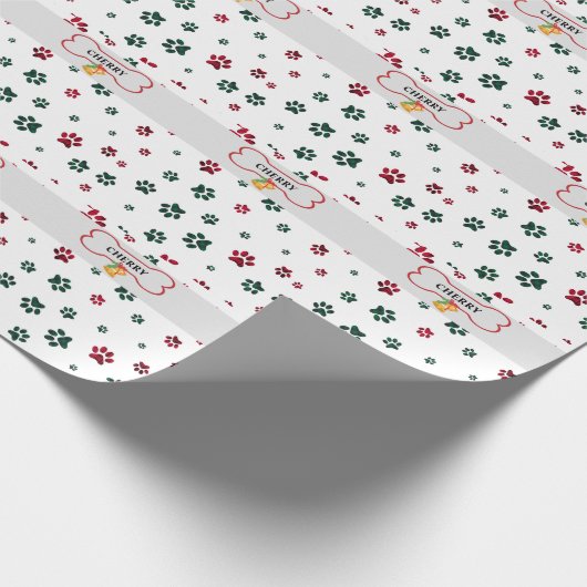 individuelle Name-Hundeschiebe Geschenkpapier (Ecke)