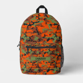Individuelle Name Hunter Orange Green Brown Camouf Bedruckter Rucksack (Vorderseite)