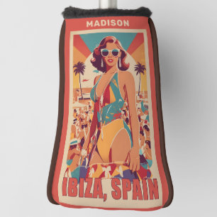 Individuelle Name Ibiza, Spanien Reiseplakat Golf Headcover