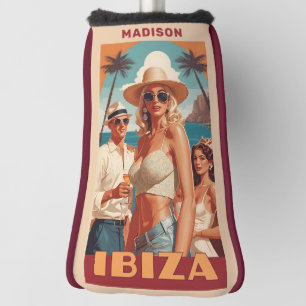 Individuelle Name Ibiza, Spanien Reiseplakat Golf Headcover