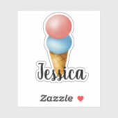 INDIVIDUELLE NAME ICE CREAM AUFKLEBER (Blatt)