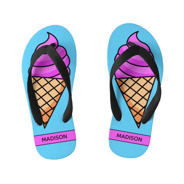 Individuelle Name Ice Cream Flip Flops Kinderbadesandalen (Fußbett)