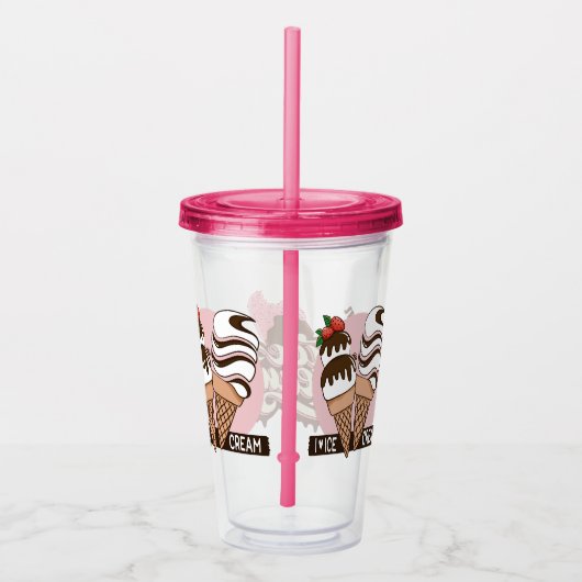 Individuelle Name Ice Cream Lover's tumbler Acryltrinkbecher (Rechts)