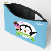 Individuelle Name Ice Cream Pinguin Zubehörtasche (Offen)