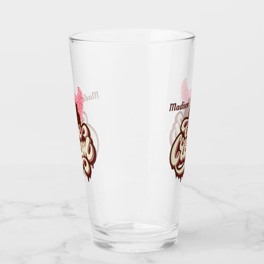 Individuelle Name Ice Creme Cone Pint Glas (Links)