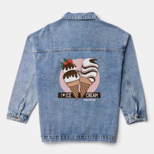 Individuelle Name Ice Creme Lover Jeansjacke