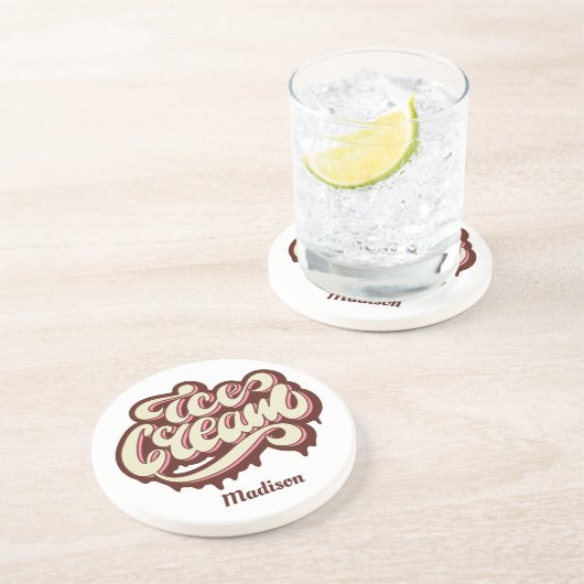 Individuelle Name Ice Creme Untersetzer (Seite)