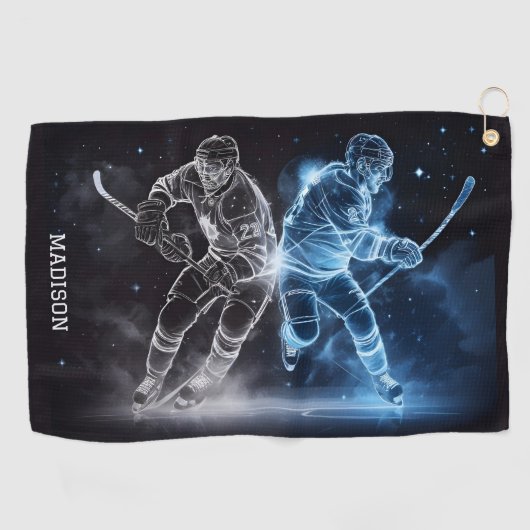Individuelle Name Ice Hockey Golfhandtuch (Horizontal)