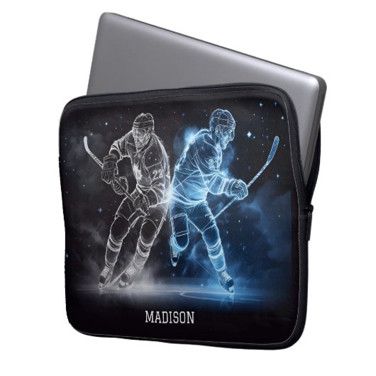 Individuelle Name Ice Hockey Laptopschutzhülle (Vorderseite Links)