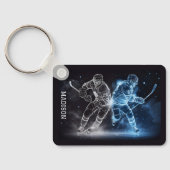 Individuelle Name Ice Hockey Schlüsselanhänger (Rückseite)