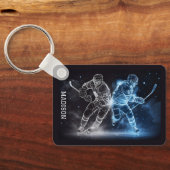 Individuelle Name Ice Hockey Schlüsselanhänger (Rückseite)