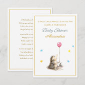 Individuelle Name Igel mit Ballon Babydusche (Vorne/Hinten)