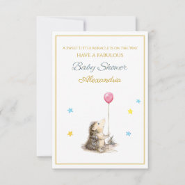 Individuelle Name Igel mit Ballon Babydusche