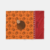 Individuelle Name Igel Orangenschenken Fleecedecke (Vorderseite (Horizontal))