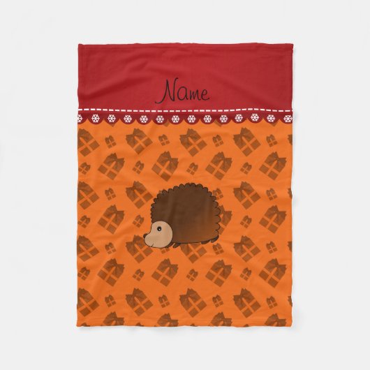 Individuelle Name Igel Orangenschenken Fleecedecke (Vorderseite)