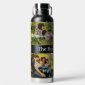 Individuelle Name & IHRE 4 Fotos Wasserflasche Trinkflasche (Vorderseite)