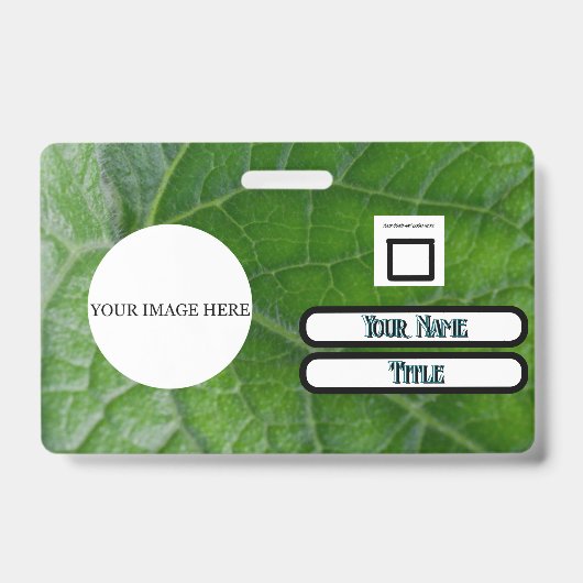 Individuelle Name Image Employee (Grüne Leaf Detai Ausweis (Vorderseite)