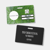 Individuelle Name Image Employee (Grüne Leaf Detai Ausweis (Vorder- & Rückseite)