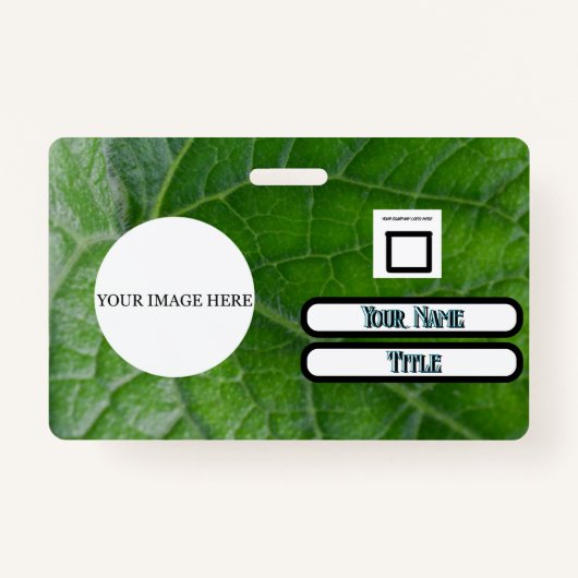 Individuelle Name Image Employee (Grüne Leaf Detai Ausweis (Vorderseite)