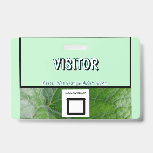 Individuelle Name-Image-Visitor-Abzeichen für grün Ausweis (Vorderseite)