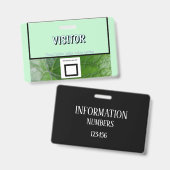 Individuelle Name-Image-Visitor-Abzeichen für grün Ausweis (Vorder- & Rückseite)