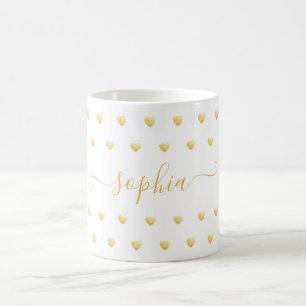 Individuelle Name Imitate Gold Fossilien Herzstück Kaffeetasse