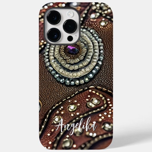 Individuelle Name Imitate Leather Abstrakt Minimal Case-Mate iPhone Hülle (Rückseite)