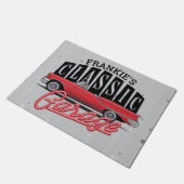 Individuelle Name Imitate Neon 1950er Jahre Classi Fußmatte (Schrägansicht)