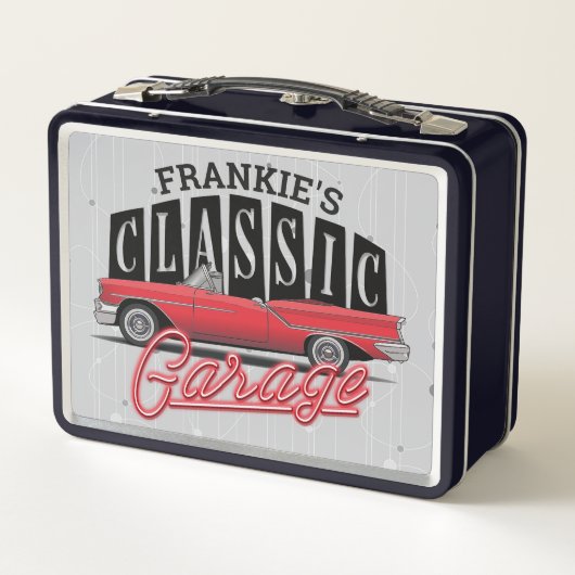 Individuelle Name Imitate Neon 1950er Jahre Classi Metall Brotdose (Rückseite)