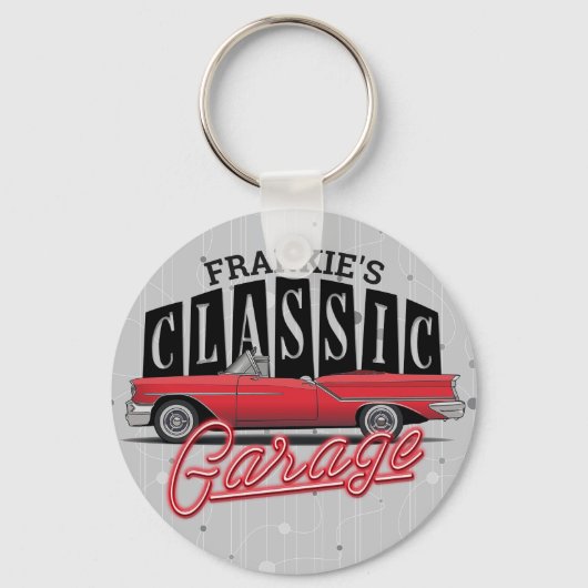 Individuelle Name Imitate Neon 1950er Jahre Classi Schlüsselanhänger (Vorderseite)