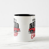 Individuelle Name Imitate Neon 1950er Jahre Classi Zweifarbige Tasse (Mittel)