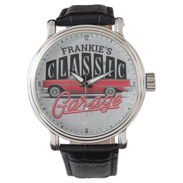 Individuelle Name Imitate Neon Classic Car Vater G Armbanduhr (Vorderseite)
