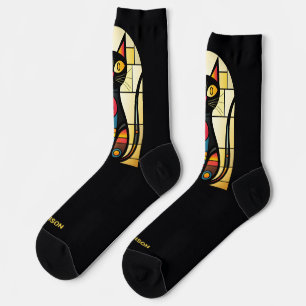 Individuelle Name Imitate verklebte Glaskatze Socken