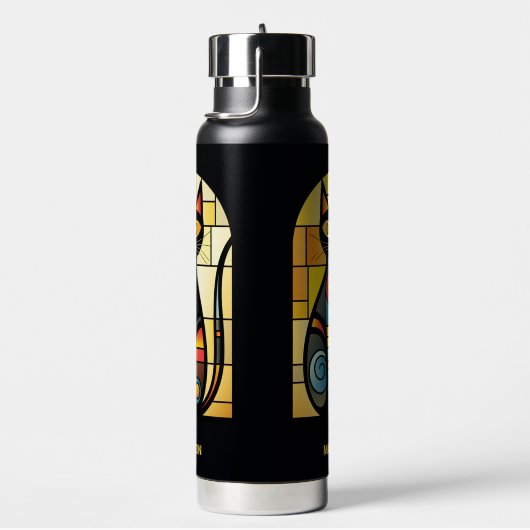 Individuelle Name Imitate verklebte Glaskatze Trinkflasche (rechts)