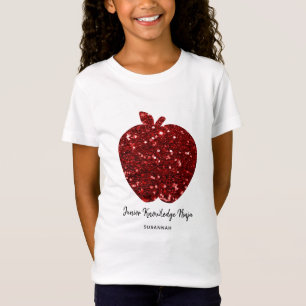 Individuelle Name Imitats Gitter Red Apple School T-Shirt
